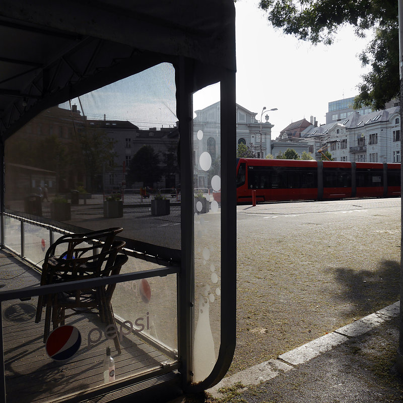 paysage avec un tram à Braislava, Slovaquie, en 2018